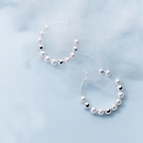 Exquisite Pearl Hoops