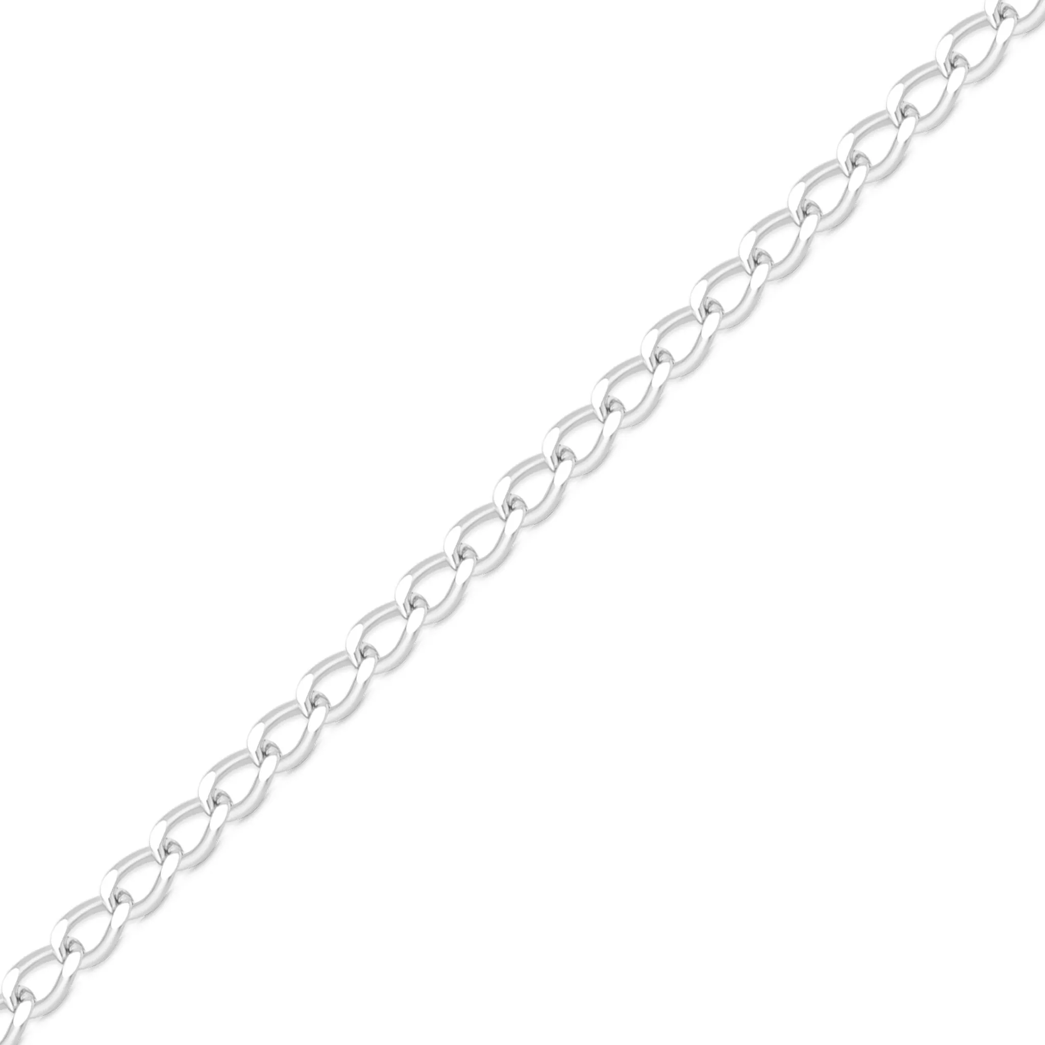 0.9mm Fine Diamond Cut Curb .925 Sterling Silver Permanent Jewelry Chain - By the Foot / PMJ0004