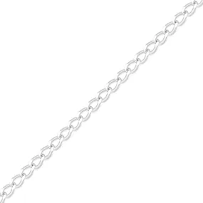 0.9mm Fine Diamond Cut Curb .925 Sterling Silver Permanent Jewelry Chain - By the Foot / PMJ0004