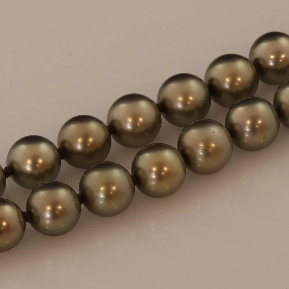 10-11mm Brown Akoya Pearl Necklace with Diamond Clasp