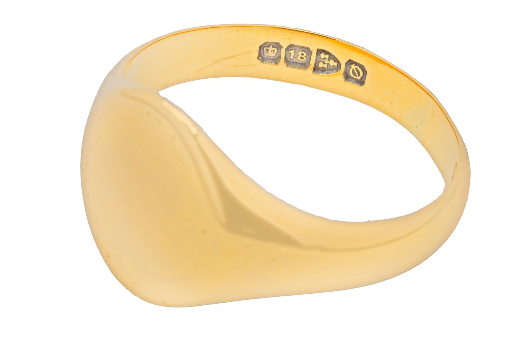 18ct Gold Round Signet Ring, 5.4g