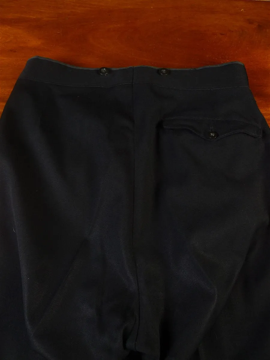 24/0869 vintage 1940s 1950s high-rise black barathea wool evening trouser 31