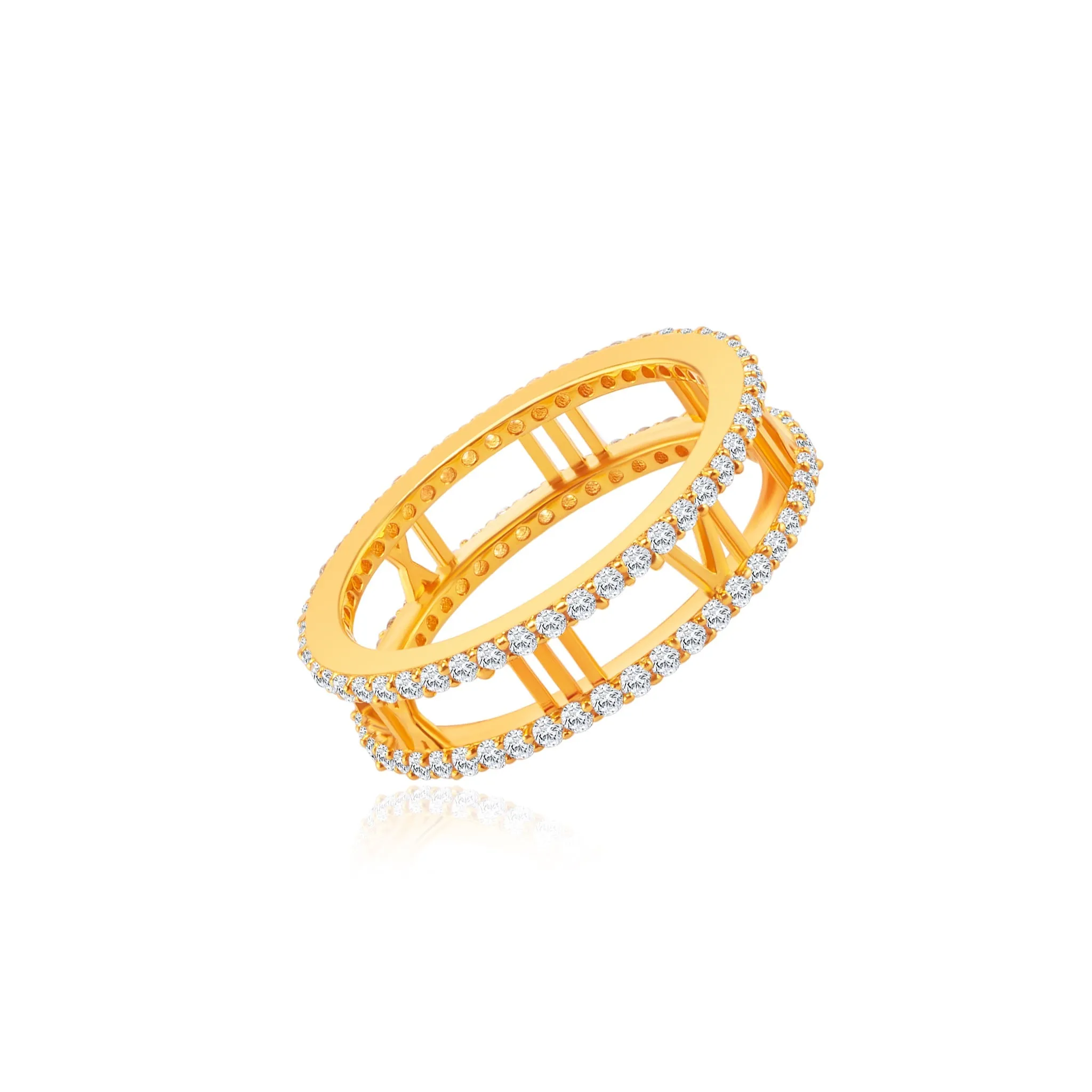 916 Gold Sparkling Roman Ring