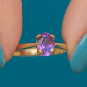 9ct Gold Amethyst Solitaire Ring