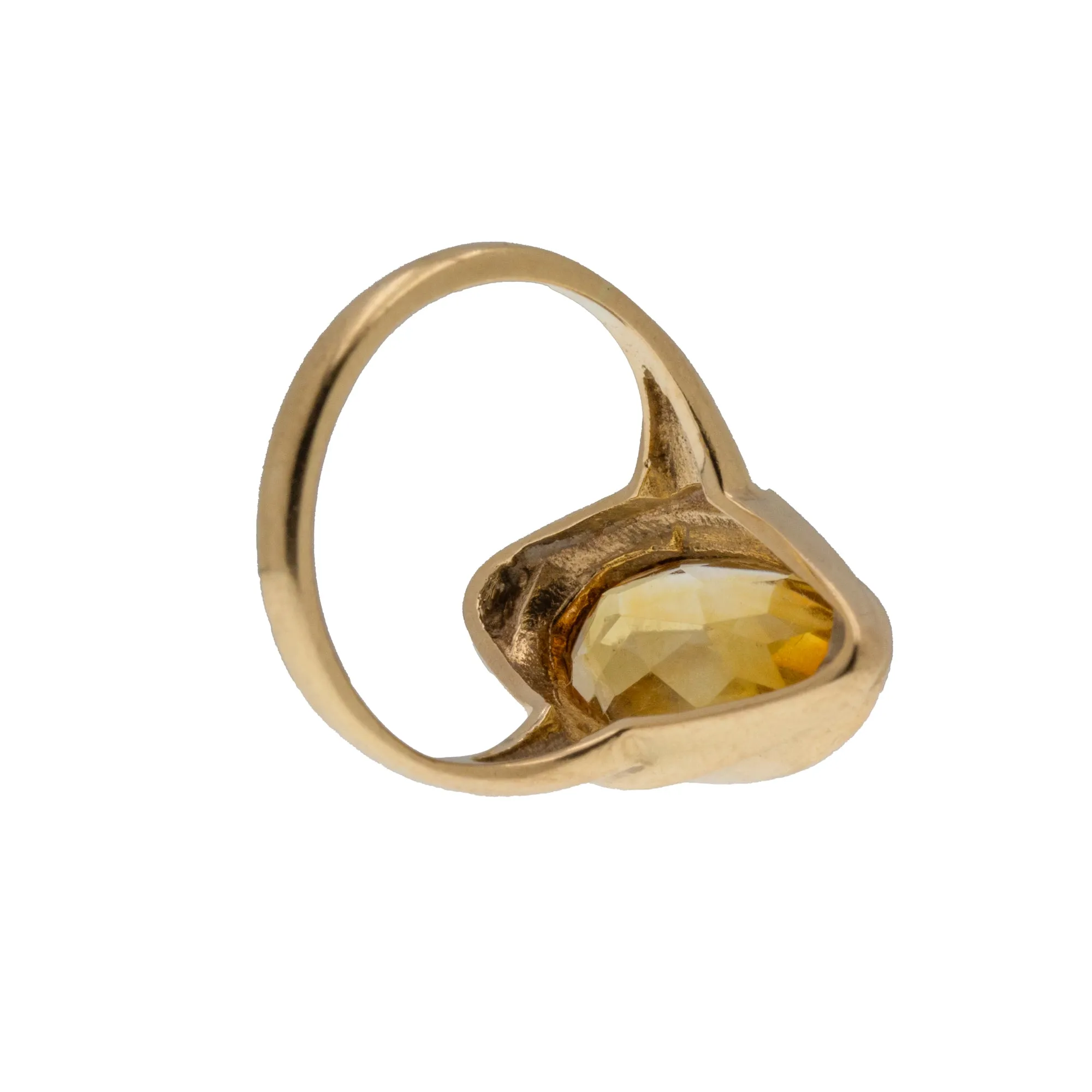 9ct Gold Citrine Lozenge Ring, 3.40ct.