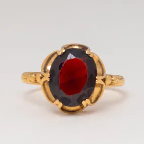 9ct Gold Garnet Buttercup Set Ring, 2.00ct