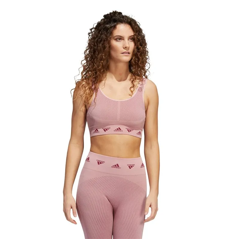 adidas Aeroknit Light Support Sports Bra - Womens - Legacy Burgundy/Wonder Mauve