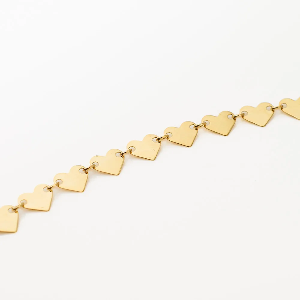 Amore Heart Chain in 9K Gold