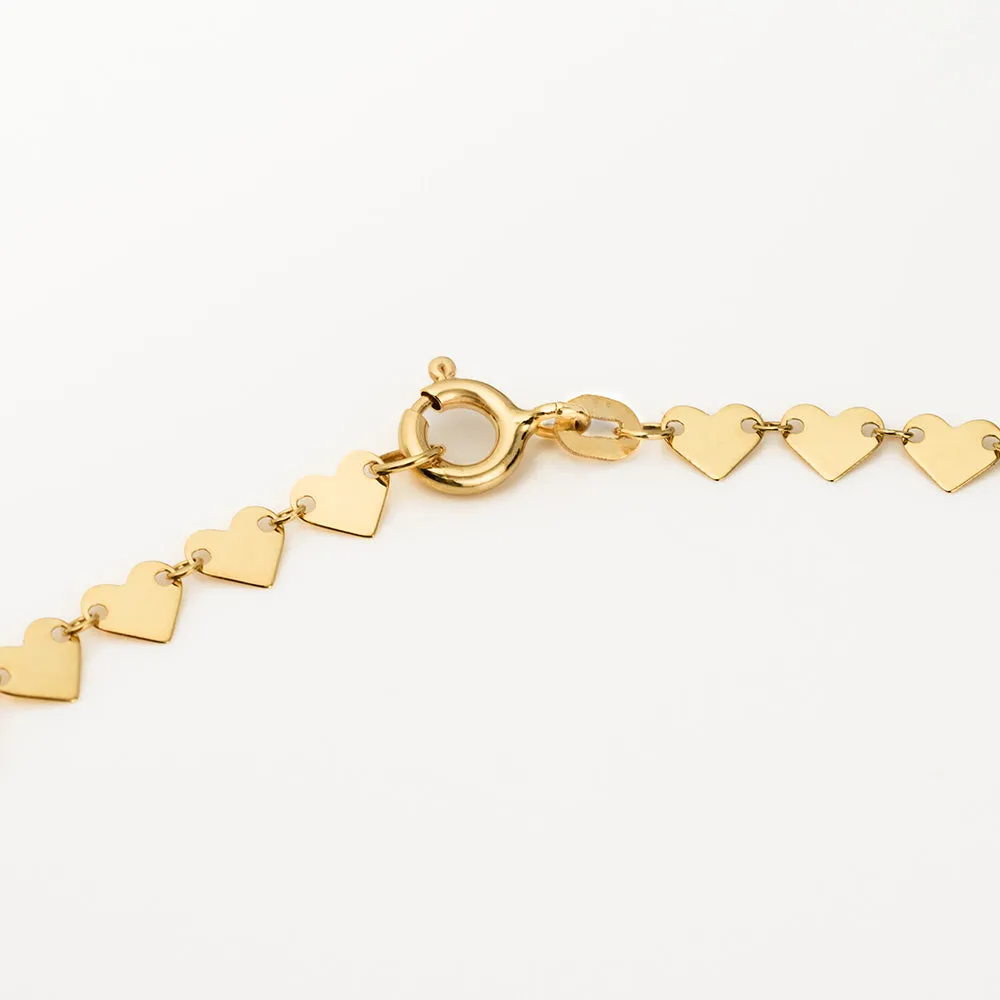 Amore Heart Chain in 9K Gold