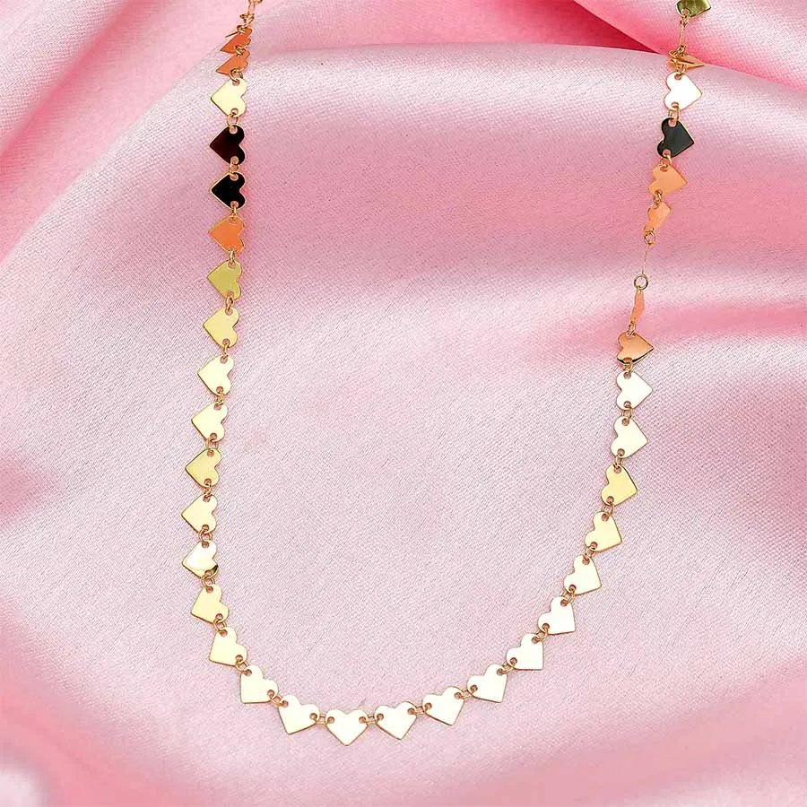 Amore Heart Chain in 9K Gold