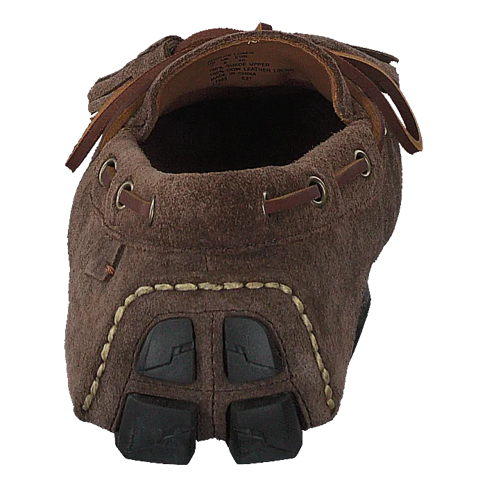 Anders Tasseled Suede Driver Chocolate Brown