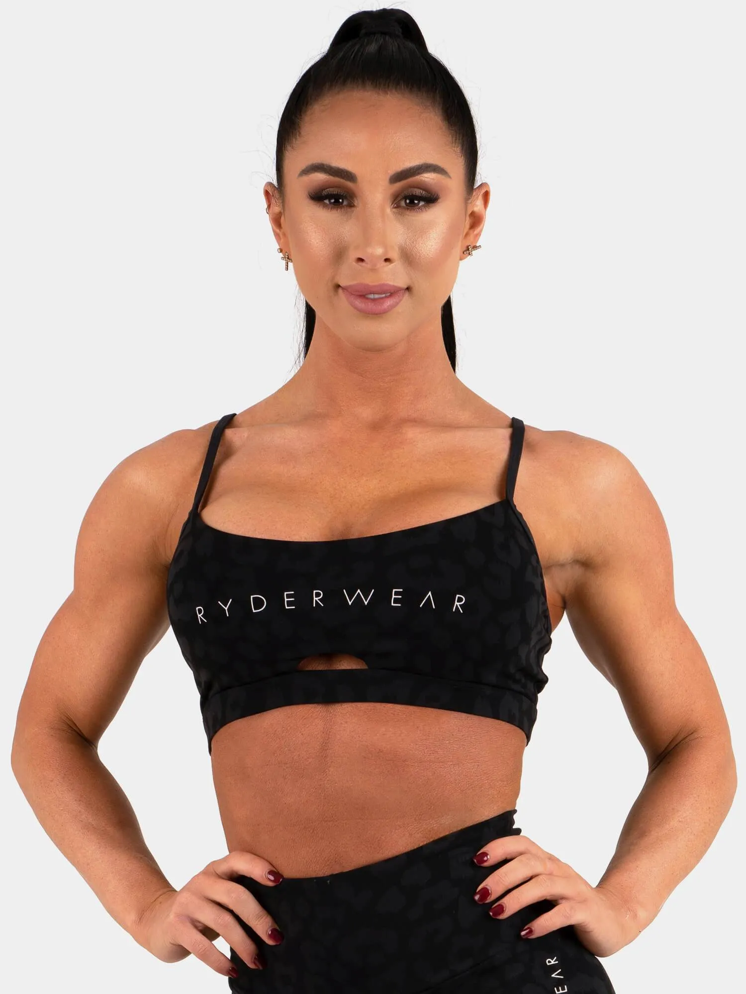 Animal Sports Bra - Leopard Black