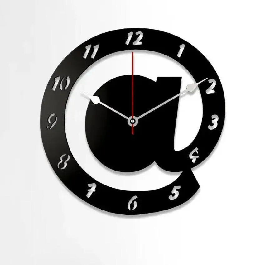 Arroba Logo Featuring Design Wooden Wall Clock