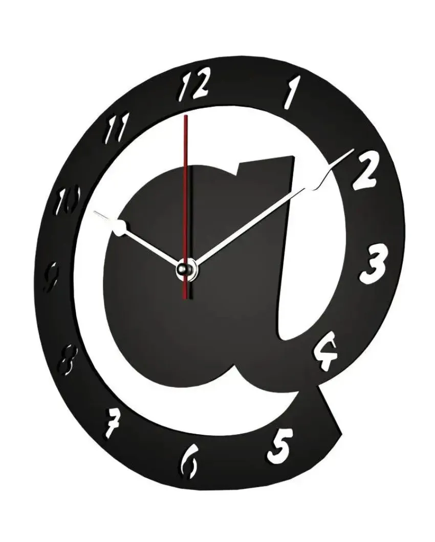 Arroba Logo Featuring Design Wooden Wall Clock