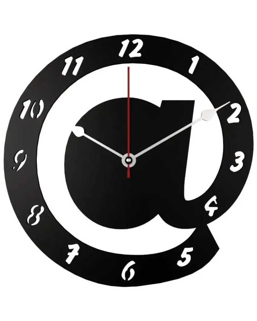 Arroba Logo Featuring Design Wooden Wall Clock