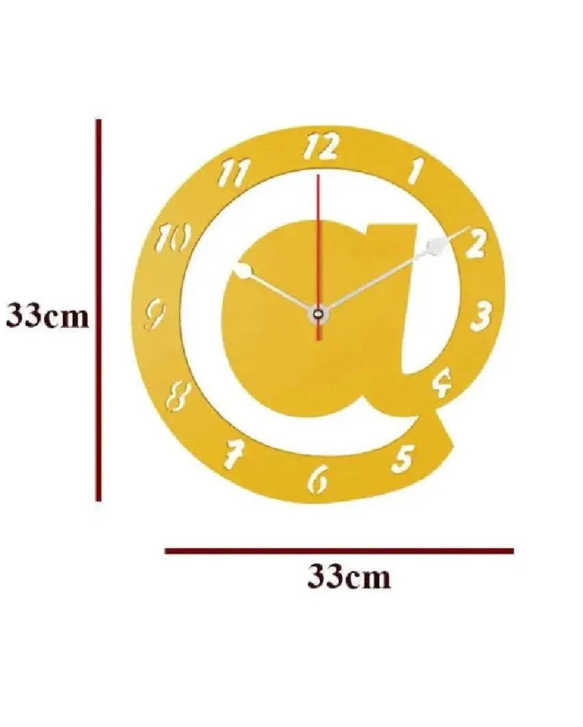 Arroba Logo Featuring Design Wooden Wall Clock