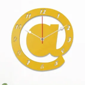 Arroba Logo Featuring Design Wooden Wall Clock