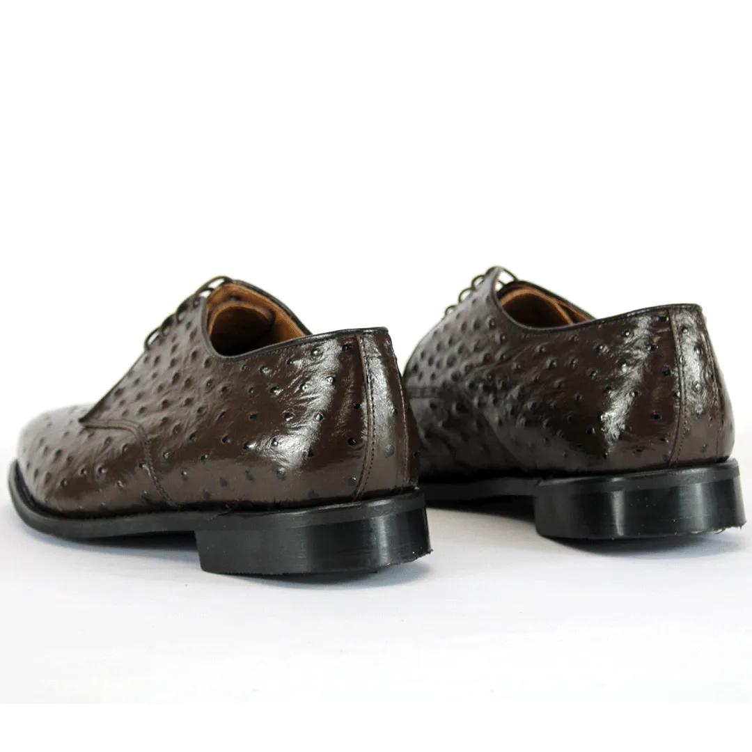 BISHOP Brown Leather Ostrich Shoe