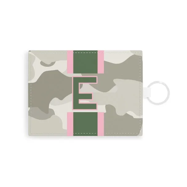 Camo Single Initial Card Case