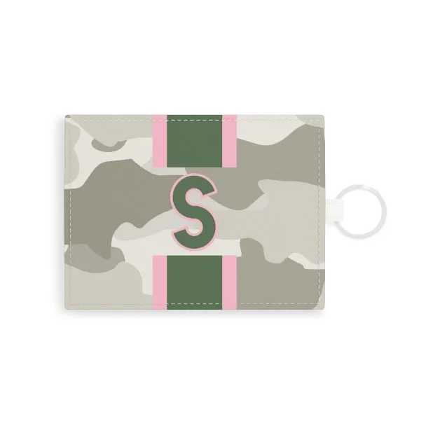 Camo Single Initial Card Case