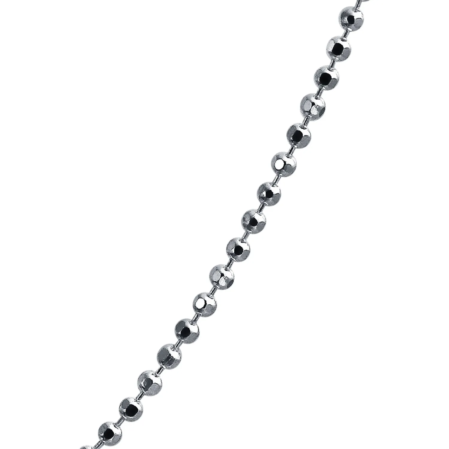 Diamond Cut Ball Bead Chain Sparkle Necklace 150 Gauge Sterling Silver