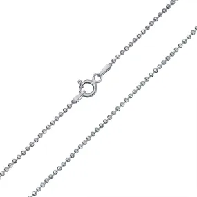 Diamond Cut Ball Bead Chain Sparkle Necklace 150 Gauge Sterling Silver