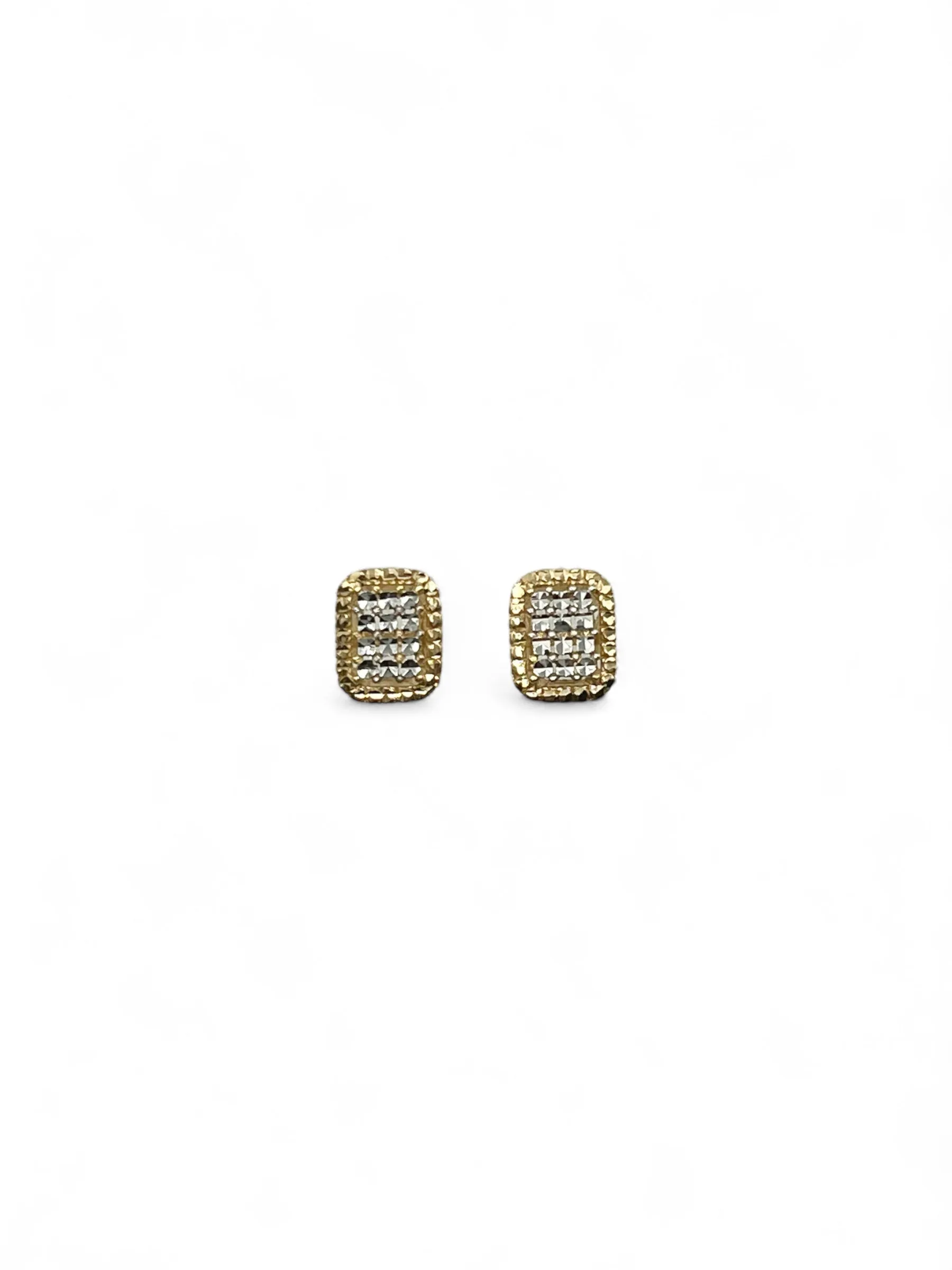 DIAMOND CUT EARRINGS WHITE GOLD