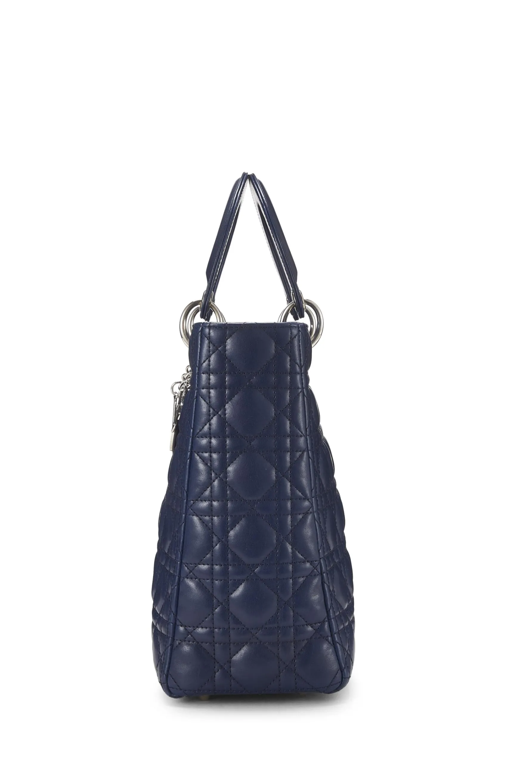 Dior,  Blue Cannage Quilted Lambskin Lady Dior Large, Blue