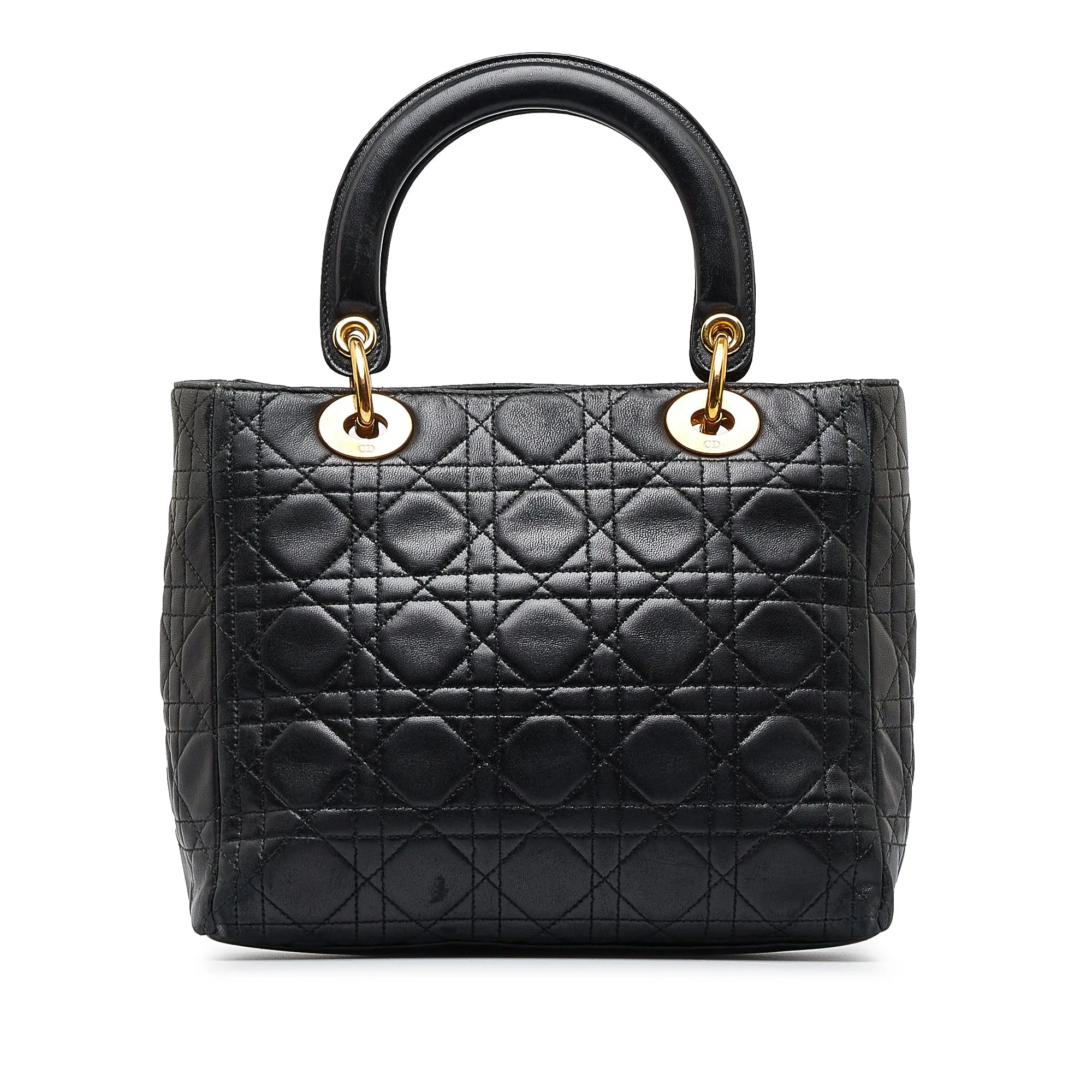 Dior Lady Dior Medium Black Cannage Quilted Leather