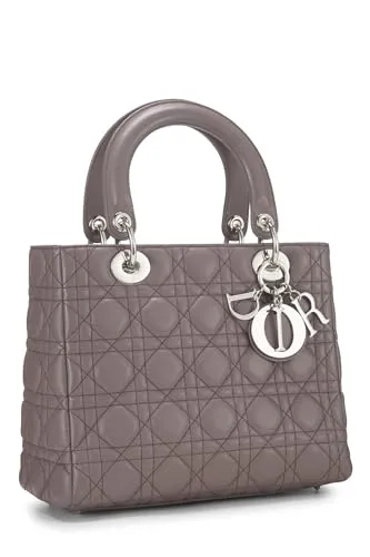 Dior,  Purple Cannage Quilted Lambskin Lady Dior Medium, Purple