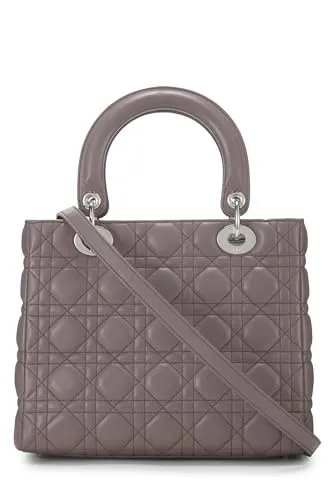 Dior,  Purple Cannage Quilted Lambskin Lady Dior Medium, Purple