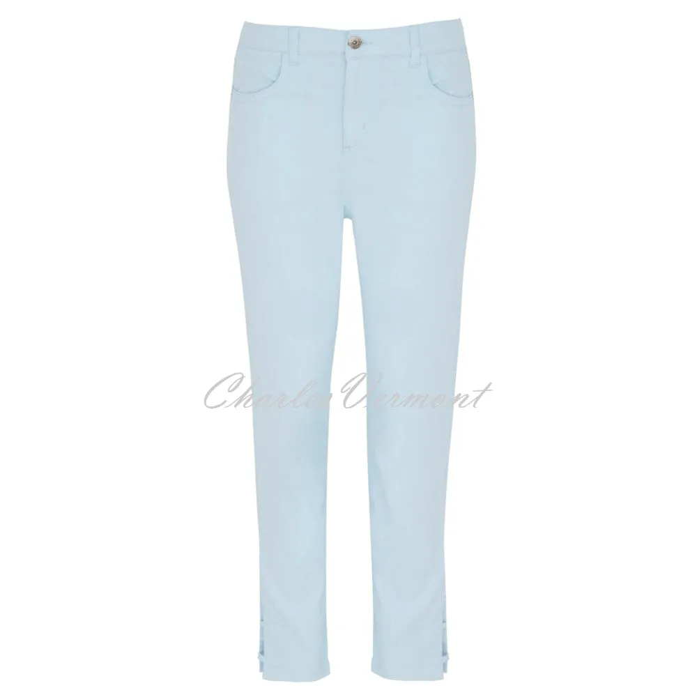 Dolcezza Cropped Jean With Ankle Detail - Style 23202 (Powder Blue)