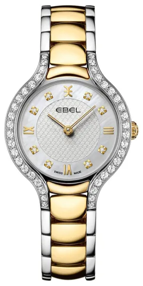 Ebel Beluga Two-Tone Stainless Steel White Mother-Of-Pearl Dial Diamonds Quartz Womens Watch 1216592