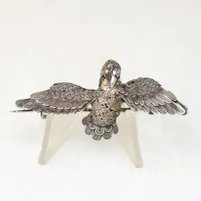 Exquisite Early 19th Century Silver Filigree Bird Brooch