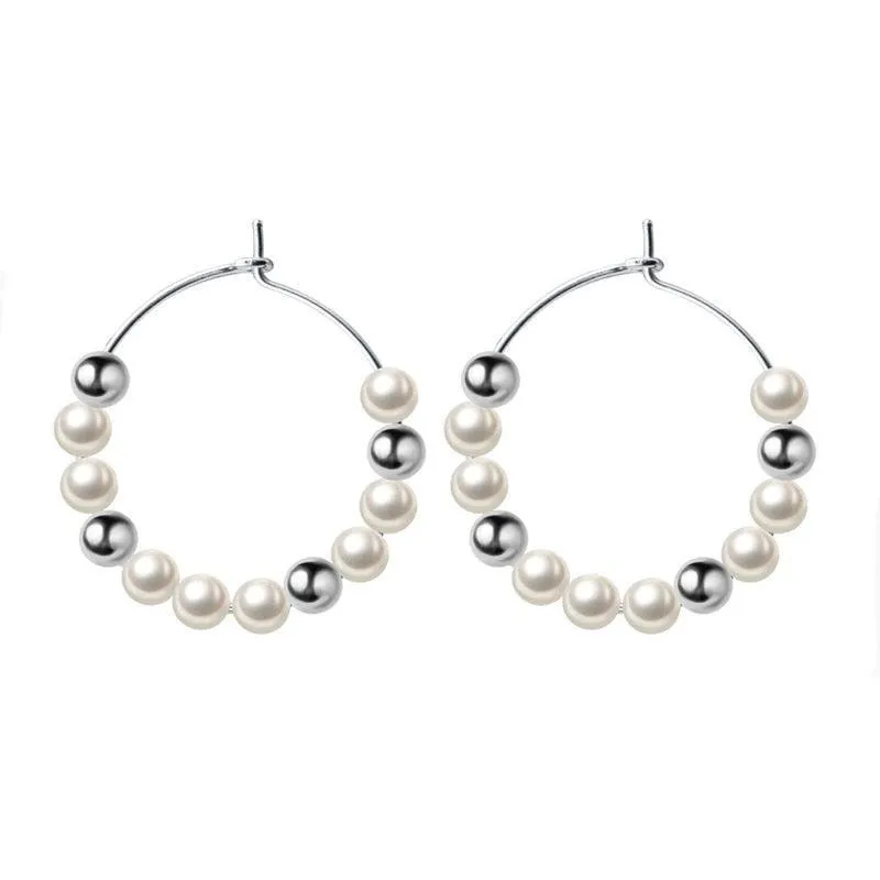 Exquisite Pearl Hoops