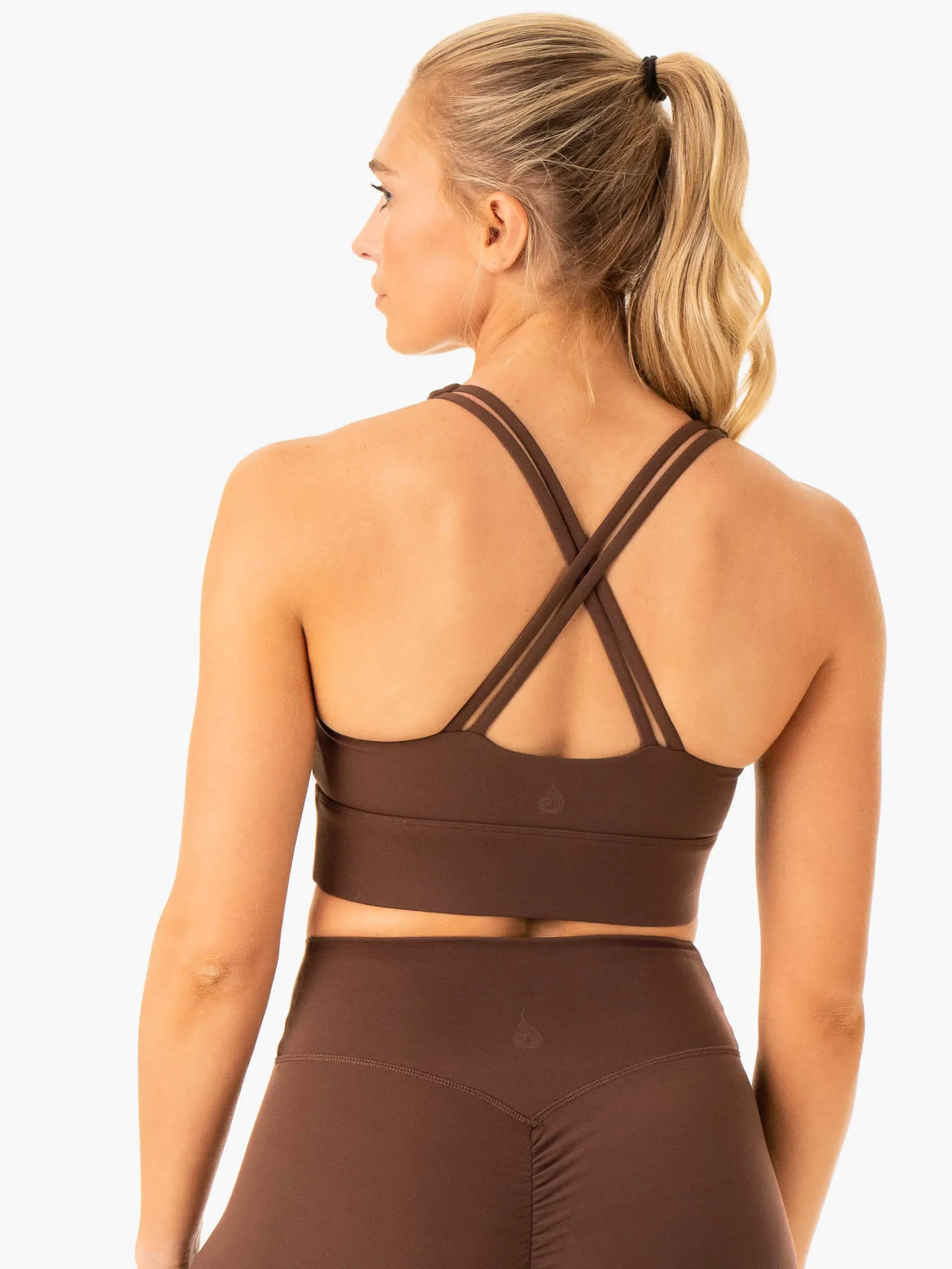 Flow Square Neck Sports Bra - Chocolate