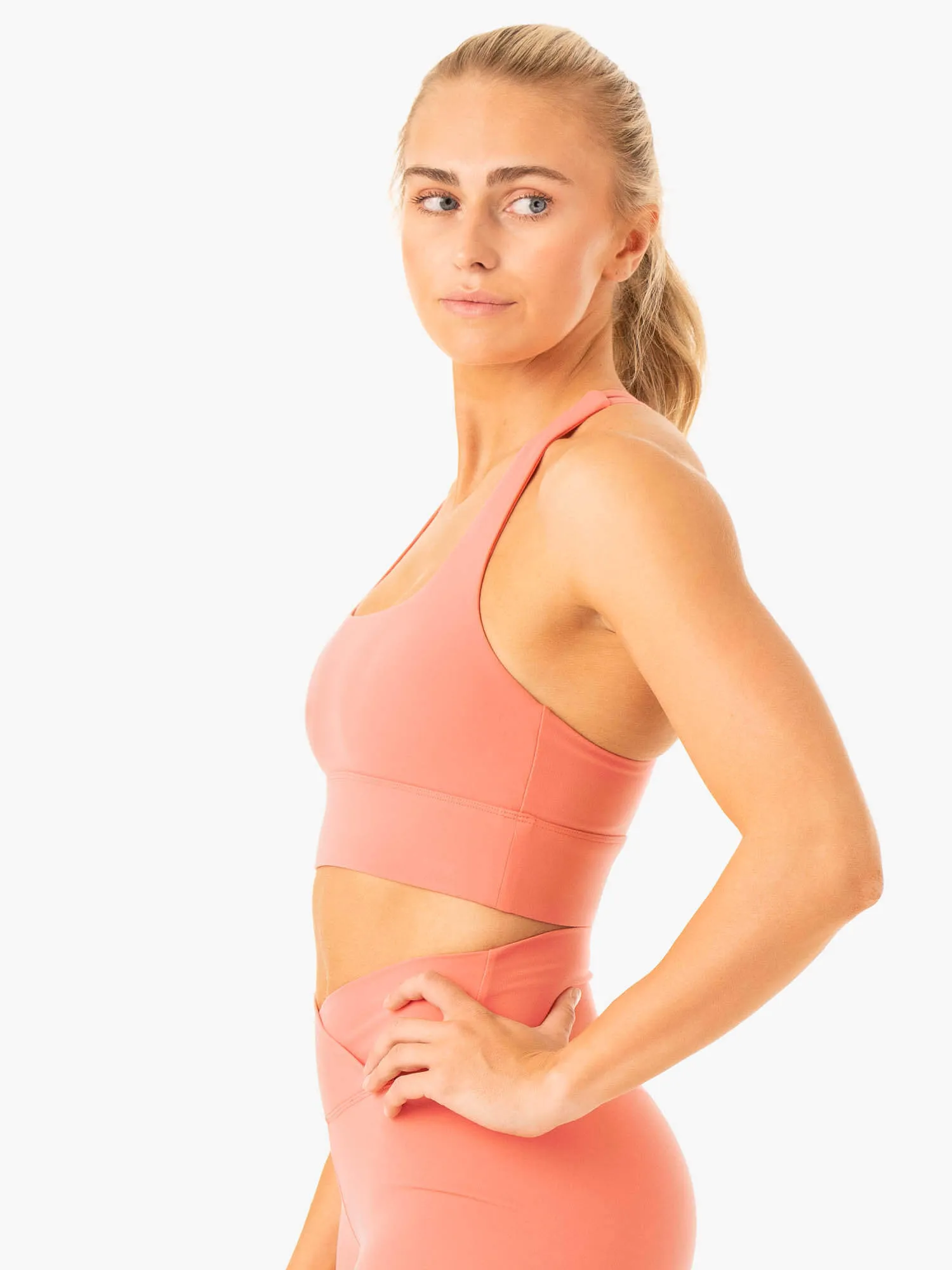 Flow Square Neck Sports Bra - Rose Pink