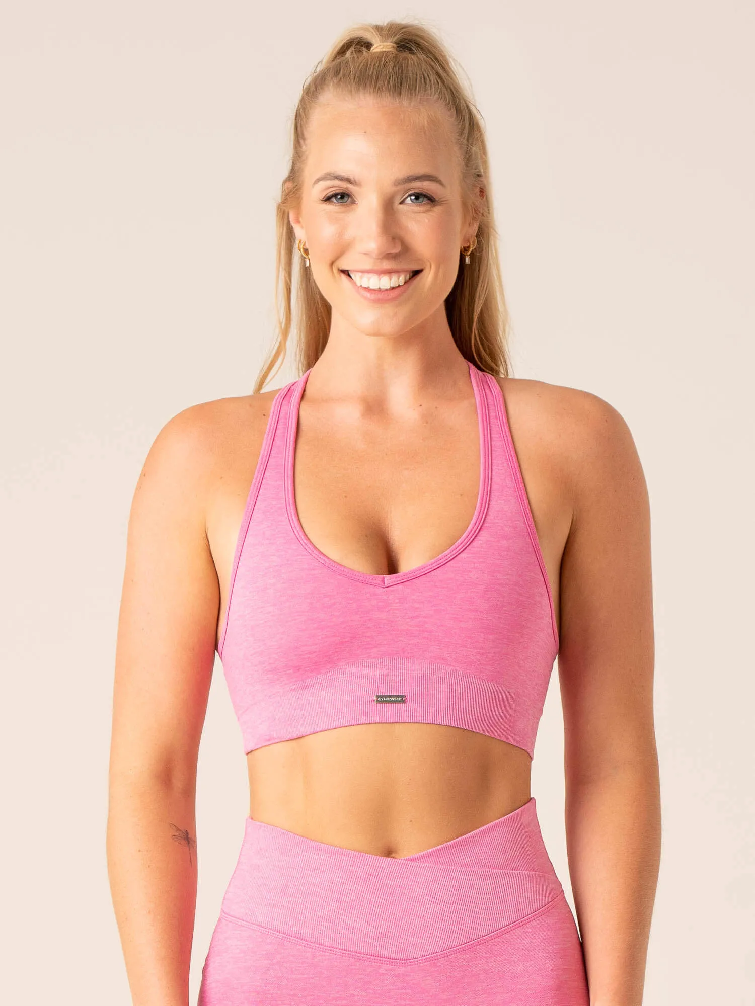 Focus Seamless Sports Bra - Hot Pink Marl