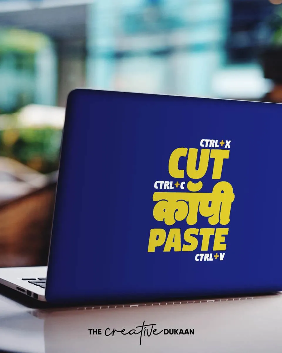 Funny Laptop Skin With The Unique Text "Cut Copy Paste"