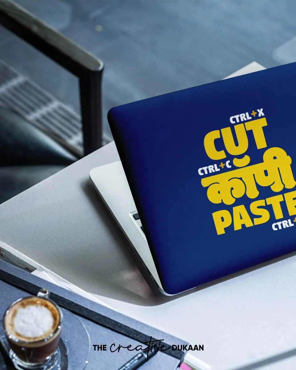 Funny Laptop Skin With The Unique Text "Cut Copy Paste"