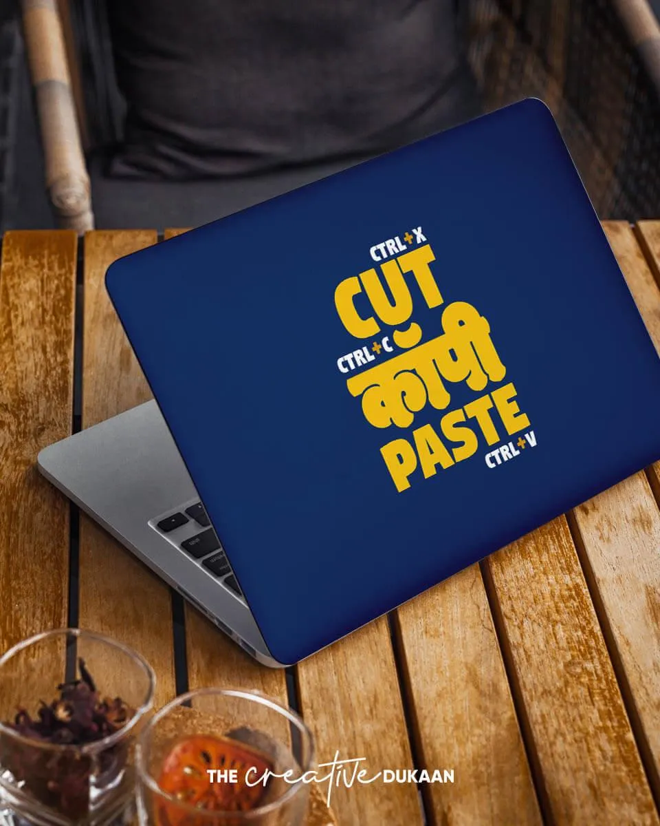 Funny Laptop Skin With The Unique Text "Cut Copy Paste"