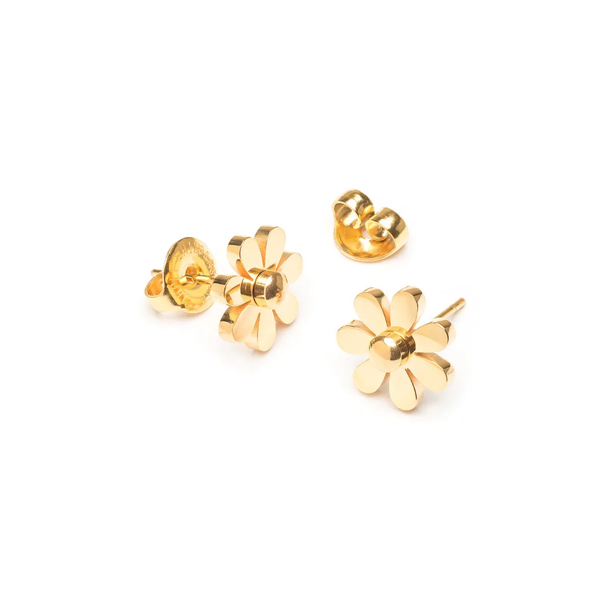 Gold Flower Stud Earrings