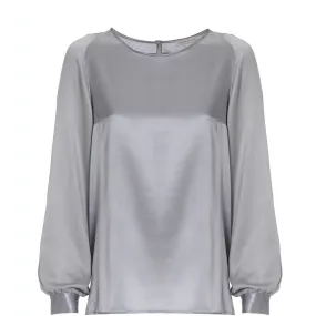 GREY SILK BLOUSE "ALINA"