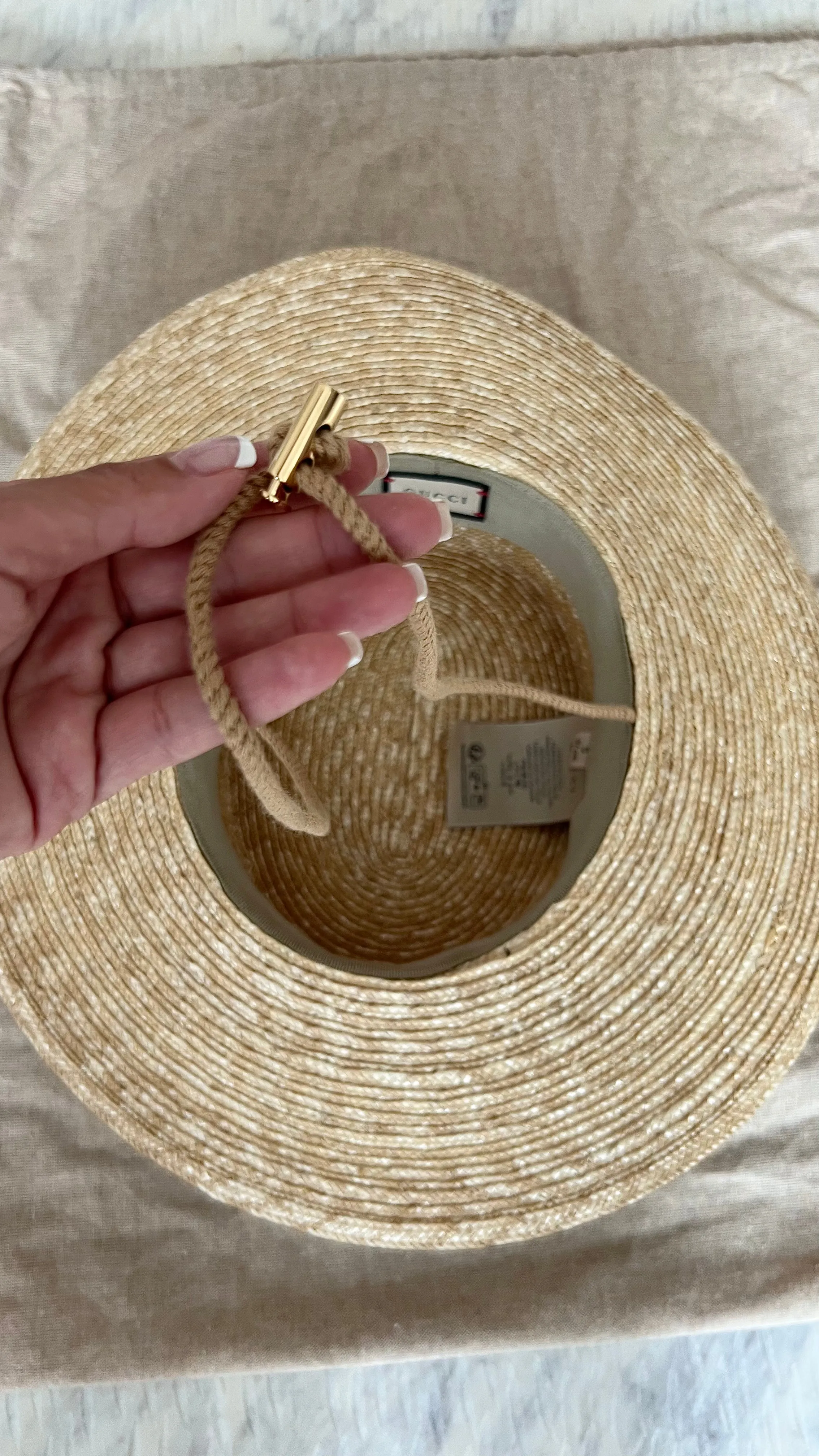 GUCCI STRAW BOATER HAT