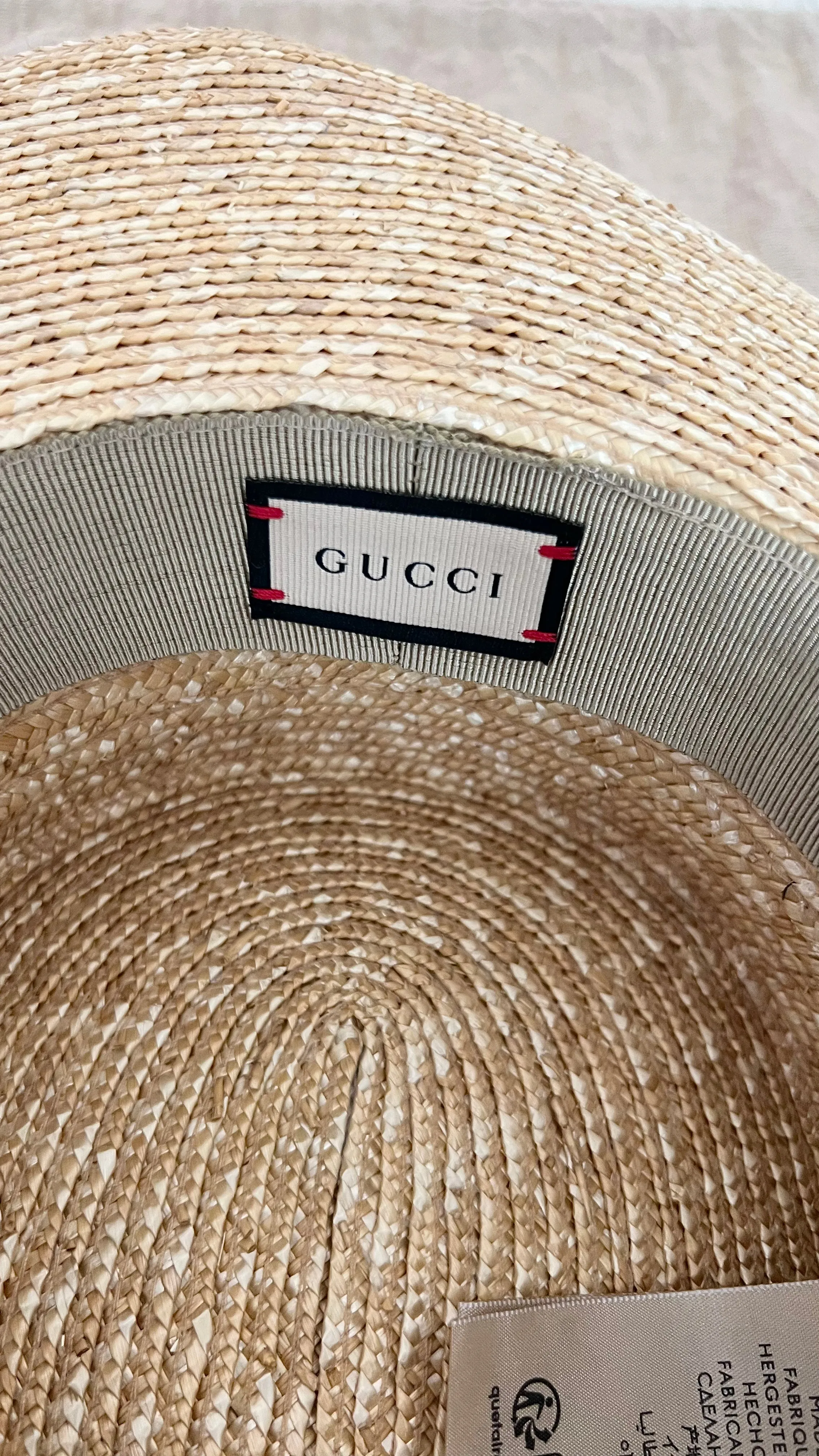 GUCCI STRAW BOATER HAT