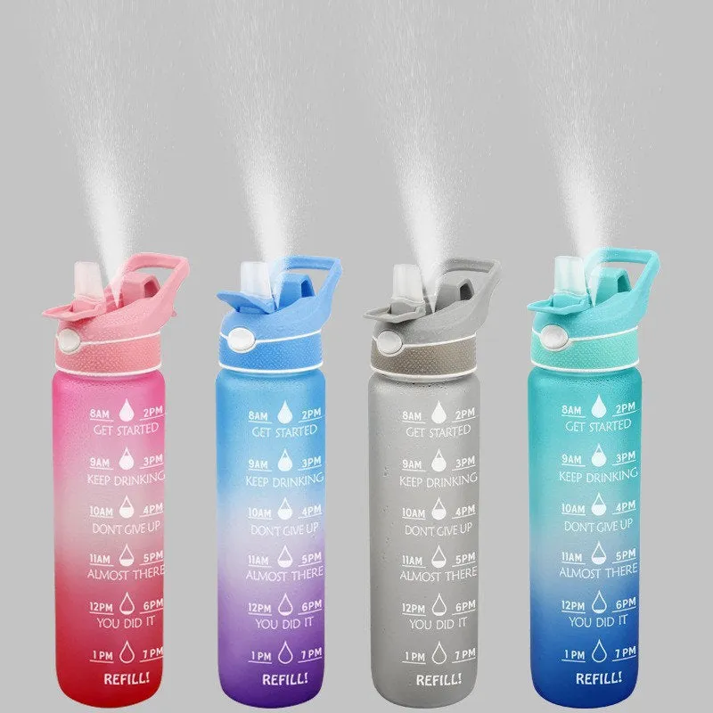 HydroBlast 1000ML BPA Free Mist Spray Sports Water Bottle