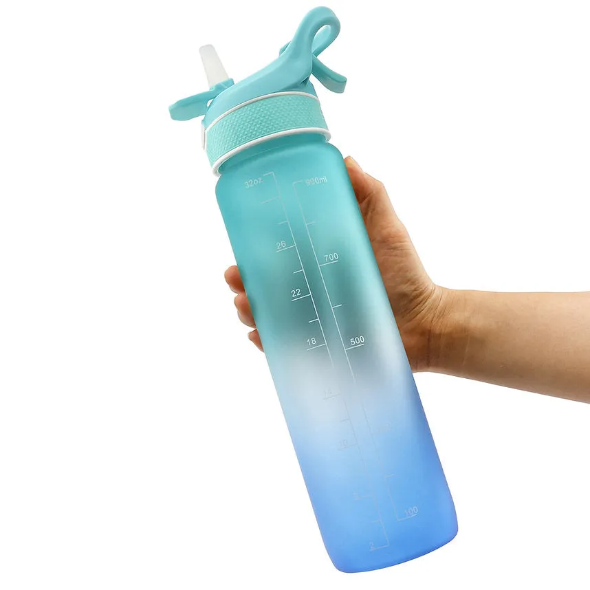 HydroBlast 1000ML BPA Free Mist Spray Sports Water Bottle