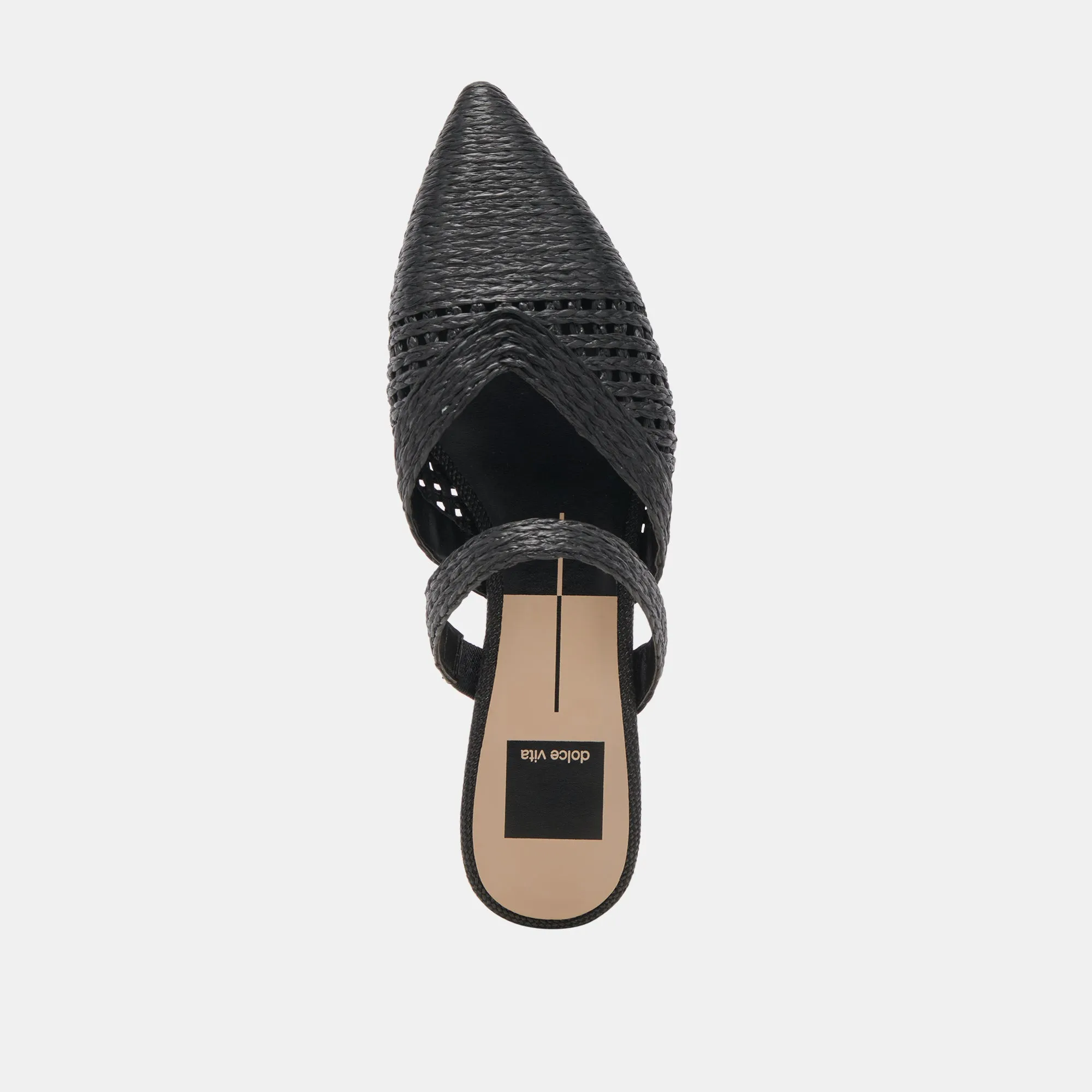 KALINE FLATS ONYX RAFFIA