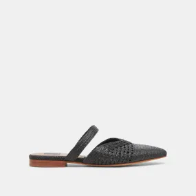 KALINE FLATS ONYX RAFFIA