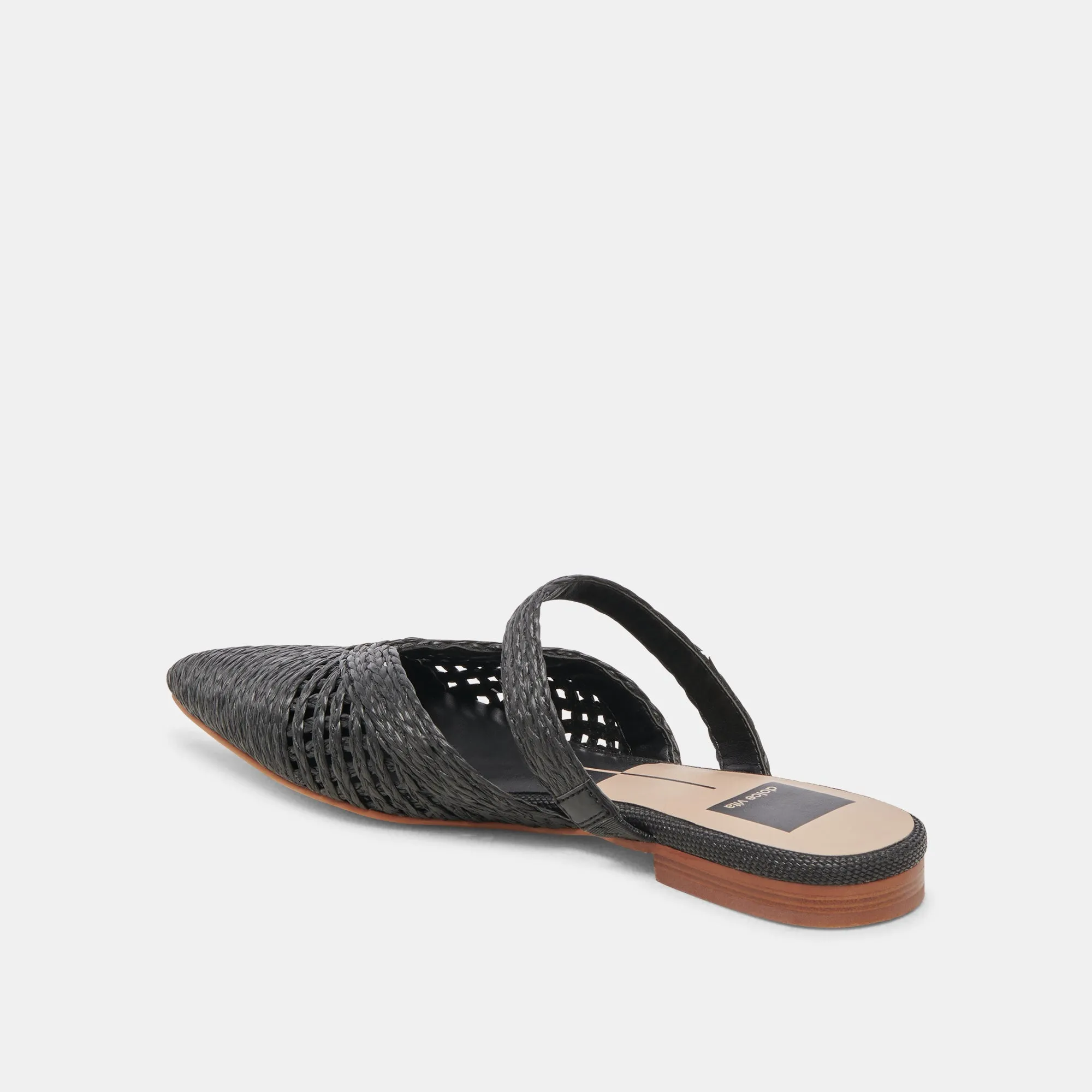 KALINE FLATS ONYX RAFFIA